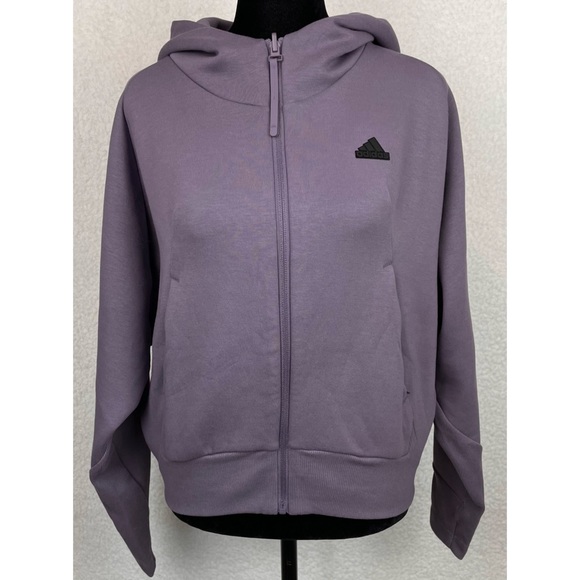 ADIDAS • Shadow Violet F23 ZNE Full-Zip Hooded Jacket - Picture 6 of 16